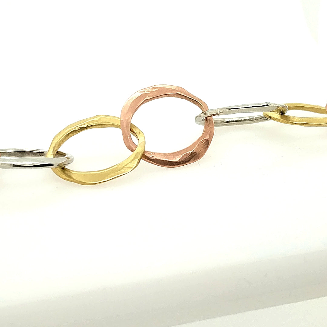 Fine 9ct Three Colour Gold Three Strand Twist Chain Bracelet 7.5 - Etsy  Hong Kong